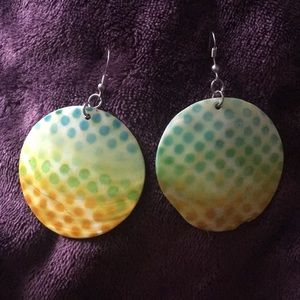 Hand painted seashell earrings